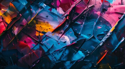 colorful graffiti background, at night time with colorful light
