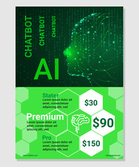 Flyer template design modern technologies, Chatbot	