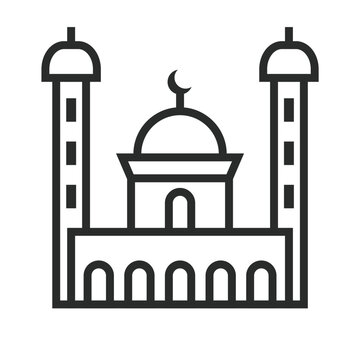 black mosque building outline clip art preview