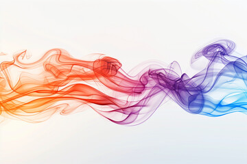 Abstract colorful smoke isolated on white background