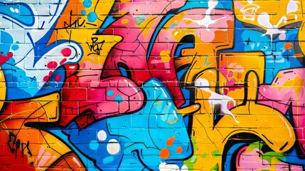 colorful graffiti on wall background