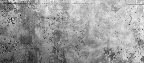 A monochrome photograph capturing a freezing natural landscape with a concrete wall, grey pattern,...
