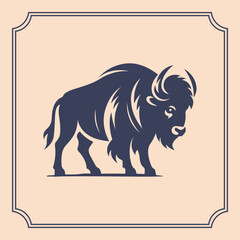 Bison silhouette logo style illustration