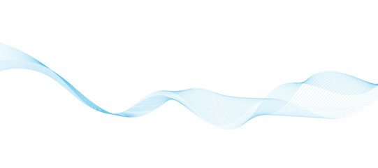 Abstract vector background with blue wavy lines. Blue wave background. Blue lines vector illustration. Curved wave. Abstract wave element for design.