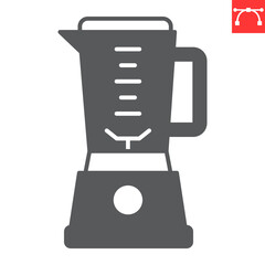 Kitchen blender glyph icon, home appliances and kitchen equipment , electric blender vector icon, vector graphics, editable stroke solid sign, eps 10.