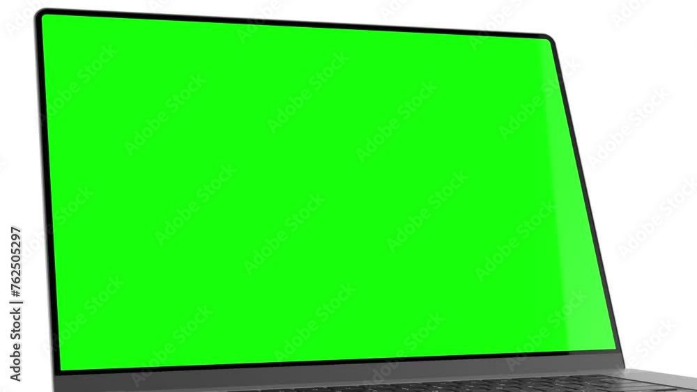 Poster laptop frameless screen - computer dynamic rotation with opening the display. the video includes a g