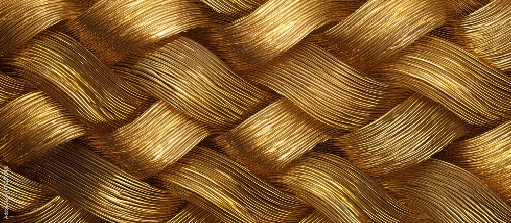 Poster a closeup shot showcasing the intricate pattern of a braided fabric texture resembling the look of a