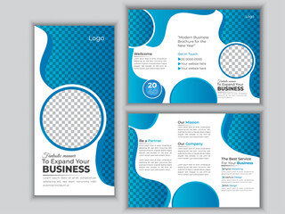 Creative modern corporate business trifold brochure design template