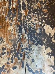 Old grunge gray painted and chipped wood desktop texture - 762509240