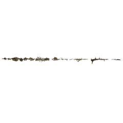 Moisture stains and deterioration on the wall