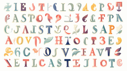 Alphabet letter font vector design flat vector isolated