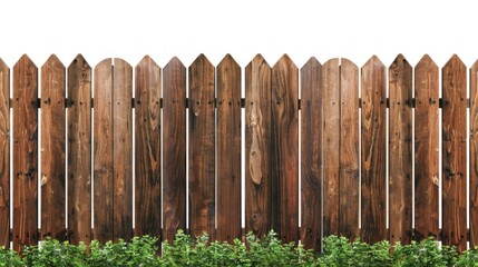 beautiful wooden garden fence - obrazy, fototapety, plakaty