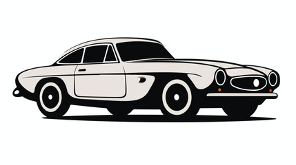 Car Silhouette Icon On White Background flat vector