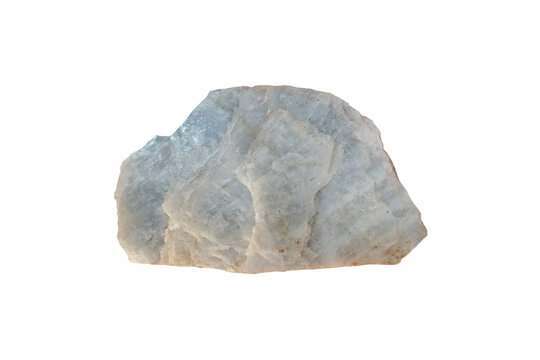 Albite rock mineral specimen isolated on white background. a plagioclase feldspar mineral.