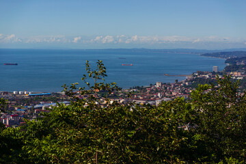 Amazing view of the Black Sea and Batumi from distance