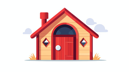 Dog house icon . Vector illustration flat vector