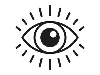 Icon set representing eyes, seeing, observation, etc.