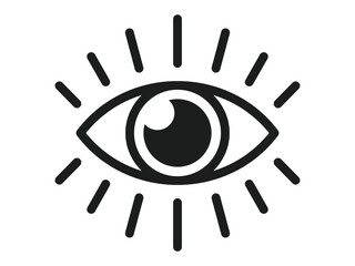 Icon set representing eyes, seeing, observation, etc.