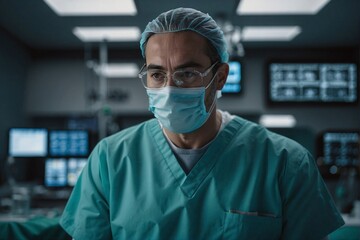 Fototapeta na wymiar Portrait of a surgeon in the operating