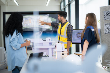 Engineers, architects, and designers collaborate to design a building that employs natural energy.