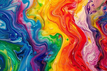 Abstract marbled oil acrylic paint ink painted waves painting texture colorful background.