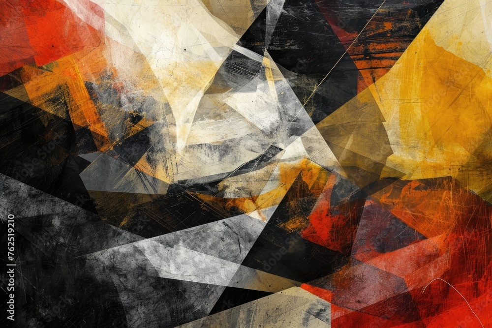Poster abstract artwork with unpredictable shapes and arrangements