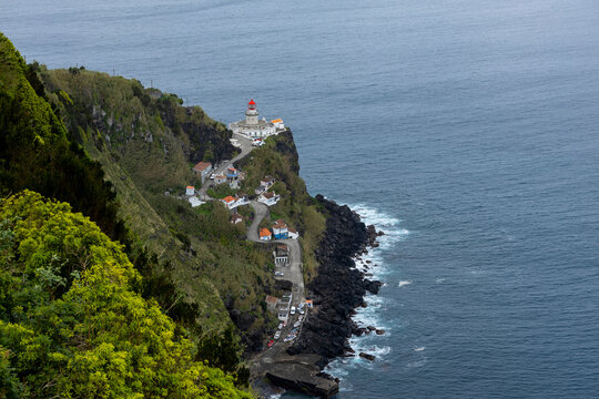 The Lighthouse Ponta do Arnel near Nordeste town in Sao Miguel, Azores