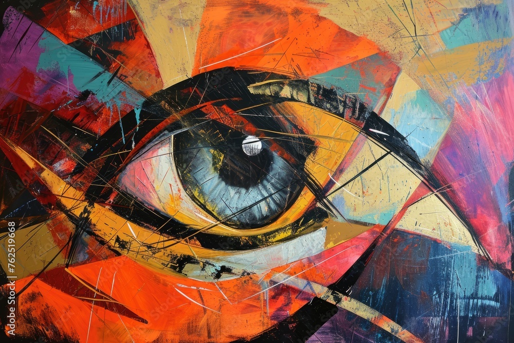 Aufkleber abstract exploration of form and color in an eye catching composition