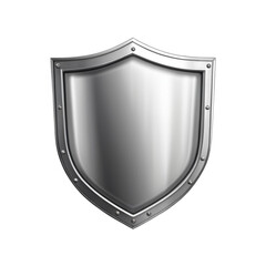 a silver metal shield on Isolated transparent background png. generated with AI