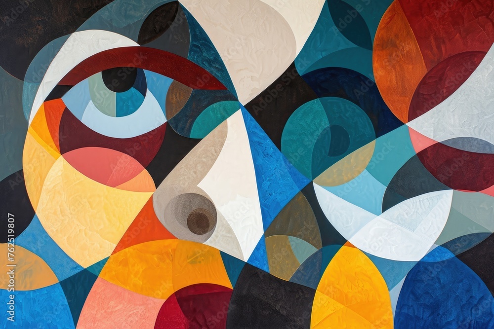 Poster abstract exploration of form and color in an eye catching composition