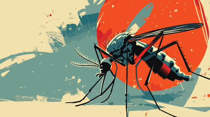 Stencil of a mosquito. Vector illustration of mosqueto