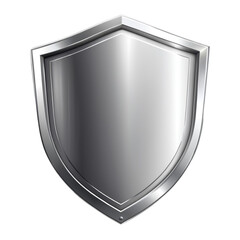 a silver metal shield on Isolated transparent background png. generated with AI - obrazy, fototapety, plakaty