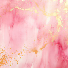 Abstract pink and gold ink wash effect
