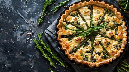 Fresh and Appetizing: Green Asparagus Cuisine in a Rustic Setting - obrazy, fototapety, plakaty