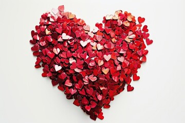 A valentines heart made of hearts.