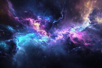 The birth of the cosmos background with nebulae and stars.