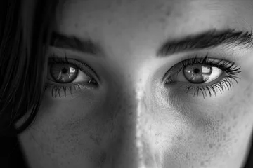 Fotobehang Close Up Portrait Capturing a girls Expressive Eyes © SaroStock