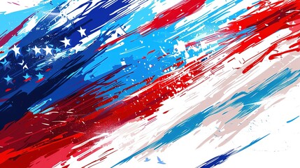 Magnificent Labor day September 2 background,united states flag, greeting card with brush stroke