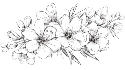 White freesia exotic flower blossom - obrazy, fototapety, plakaty