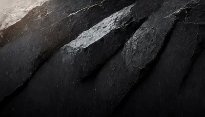 Foto op Plexiglas Illustration of black stone texture with gray. Sunshine over stone.  © Rmcarvalhobsb