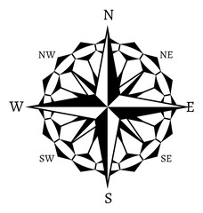 Naval wind rose. Travel map compass symbol