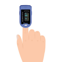 Pulse oximeter used to measure heart rate and oxygen levels.