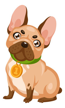 French buldog cartoon icon. Cute dog character