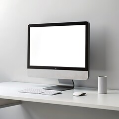 Desktop computer with white screen