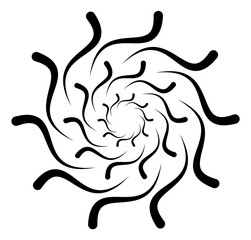 Round burst symbol. Concentric circles. Whirlpool icon