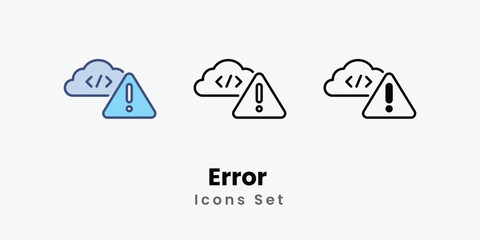 Error  icon thin line and glyph vector icon stock illustration