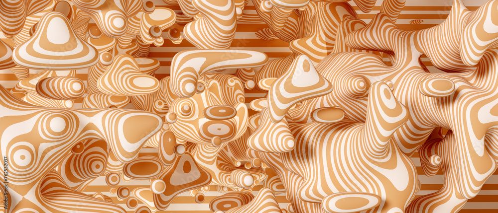 Aufkleber abstract background with colorful liquid shapes. 3d rendering