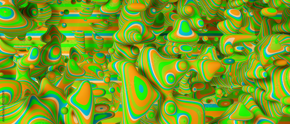 Aufkleber abstract background with colorful liquid shapes. 3d rendering