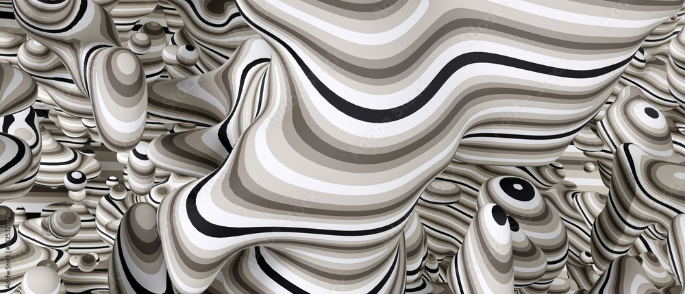 Aufkleber abstract background with colorful liquid shapes. 3d rendering