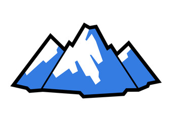 Stylized illustration of mountains. Nature icon for outdoor design. - 762532001